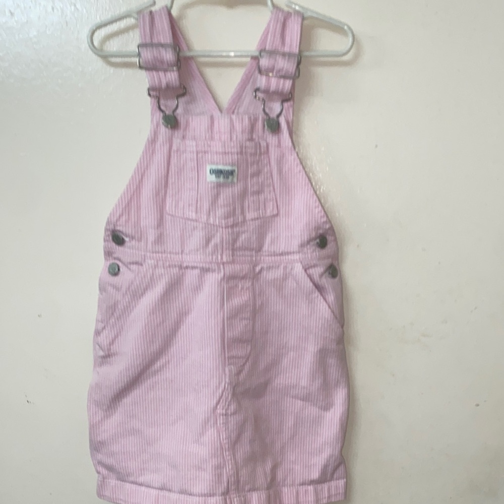 OshKosh B'gosh Light Pink Striped Overalls
